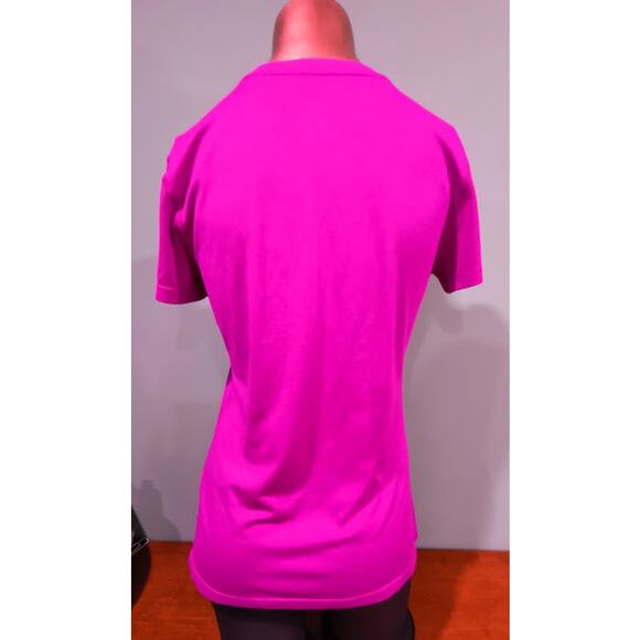 Nike Dri-Fit V-Neck Womens Top, Dark Fuchsia, Sz S - Picture 2 of 4